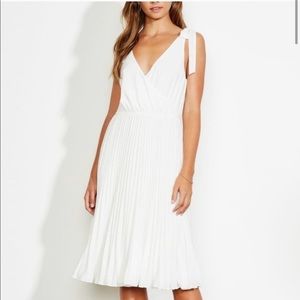 Ali & Jay White Pleated Chiffon "Left Bank" Dress